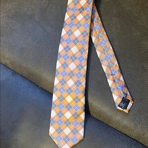Croft & Barrow Plaid Tie in Orange and Blue